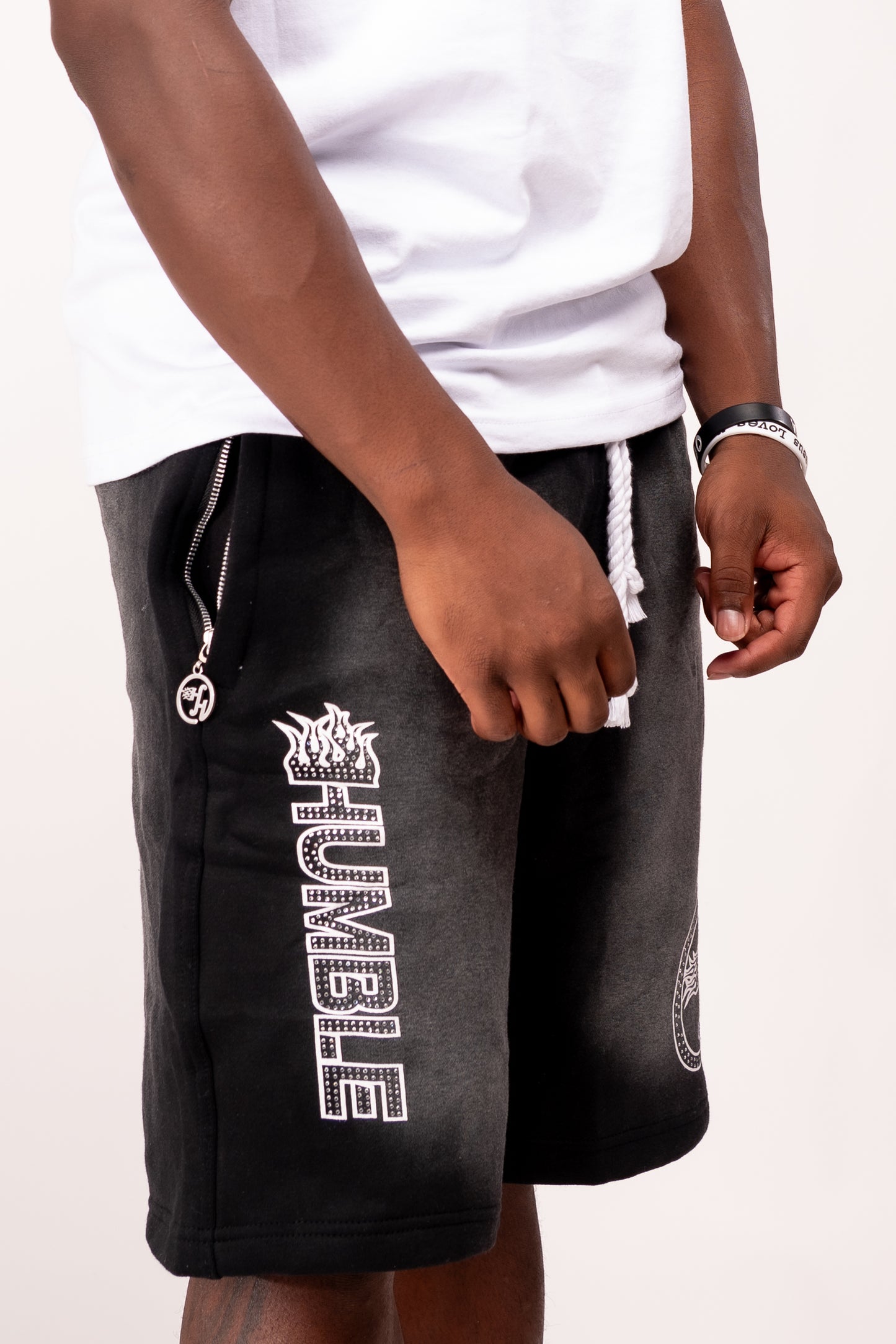 Silent Shine Acid Wash Shorts