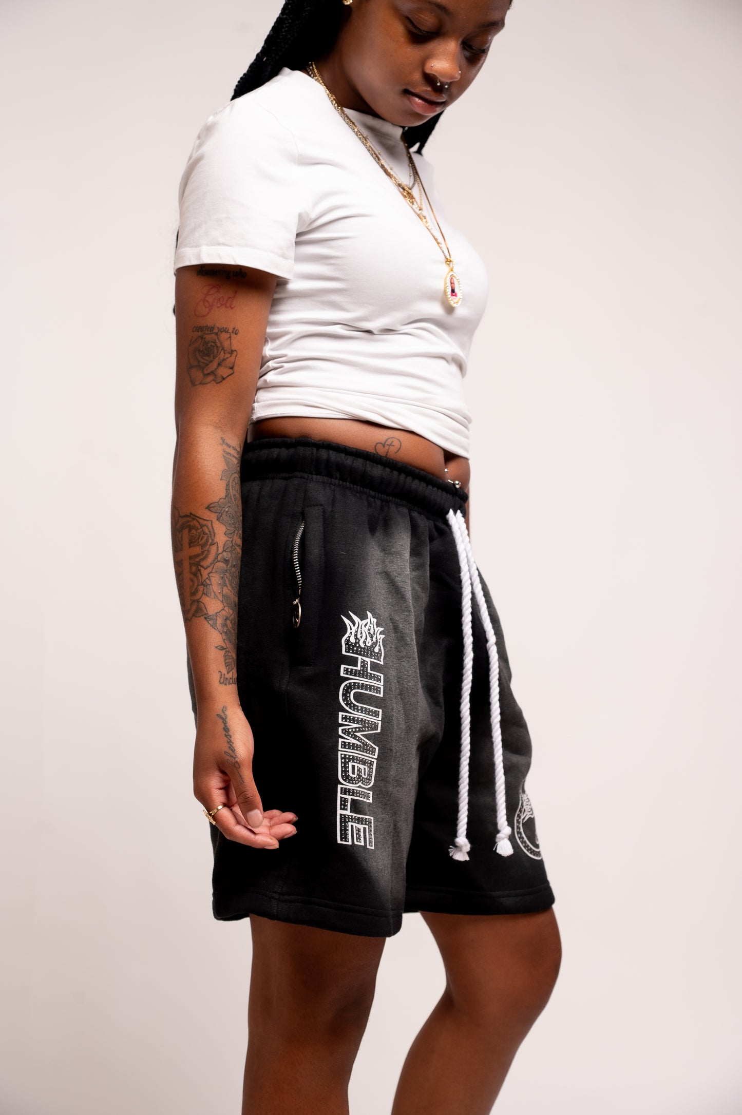 Silent Shine Acid Wash Shorts